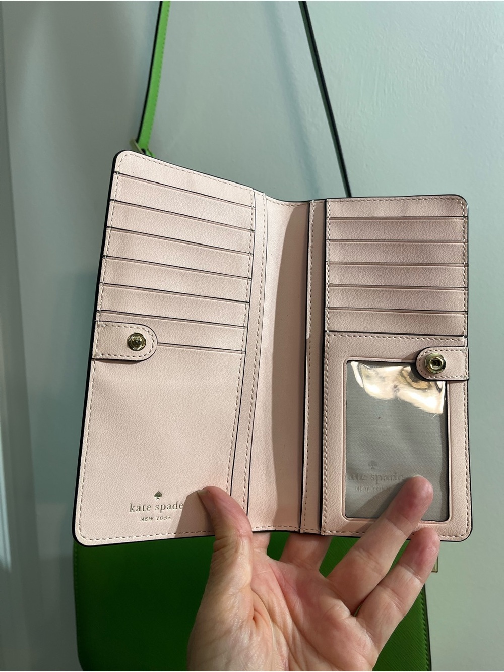 kate spade green crossbody with matching wallet - Picture 10 of 15